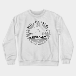 Jerusalem Minimal Badge Design Crewneck Sweatshirt